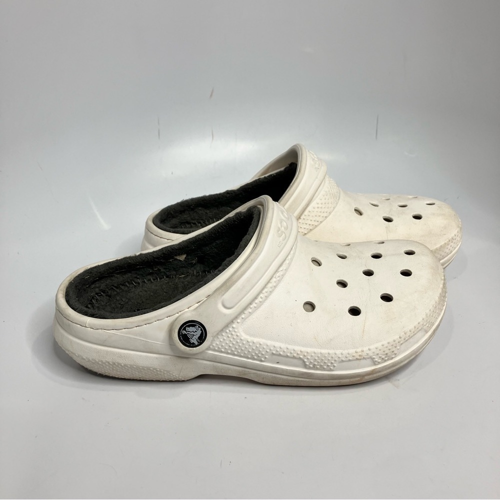 Crocs lined clogs originals‎ size 6 white